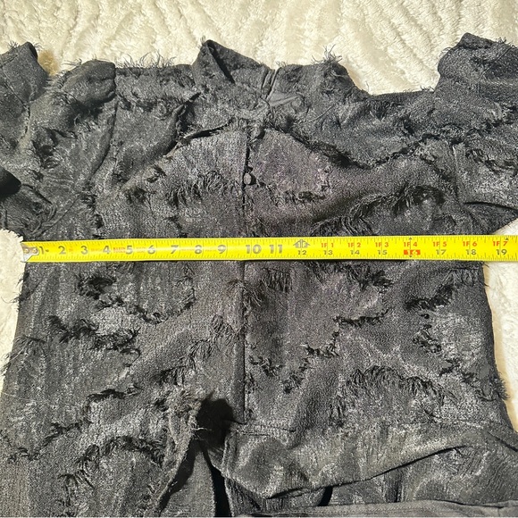 Dainty Jewells Size S Florence Frost Dress Black Mock Neck Puff Sleeves Coquette - Picture 15 of 16